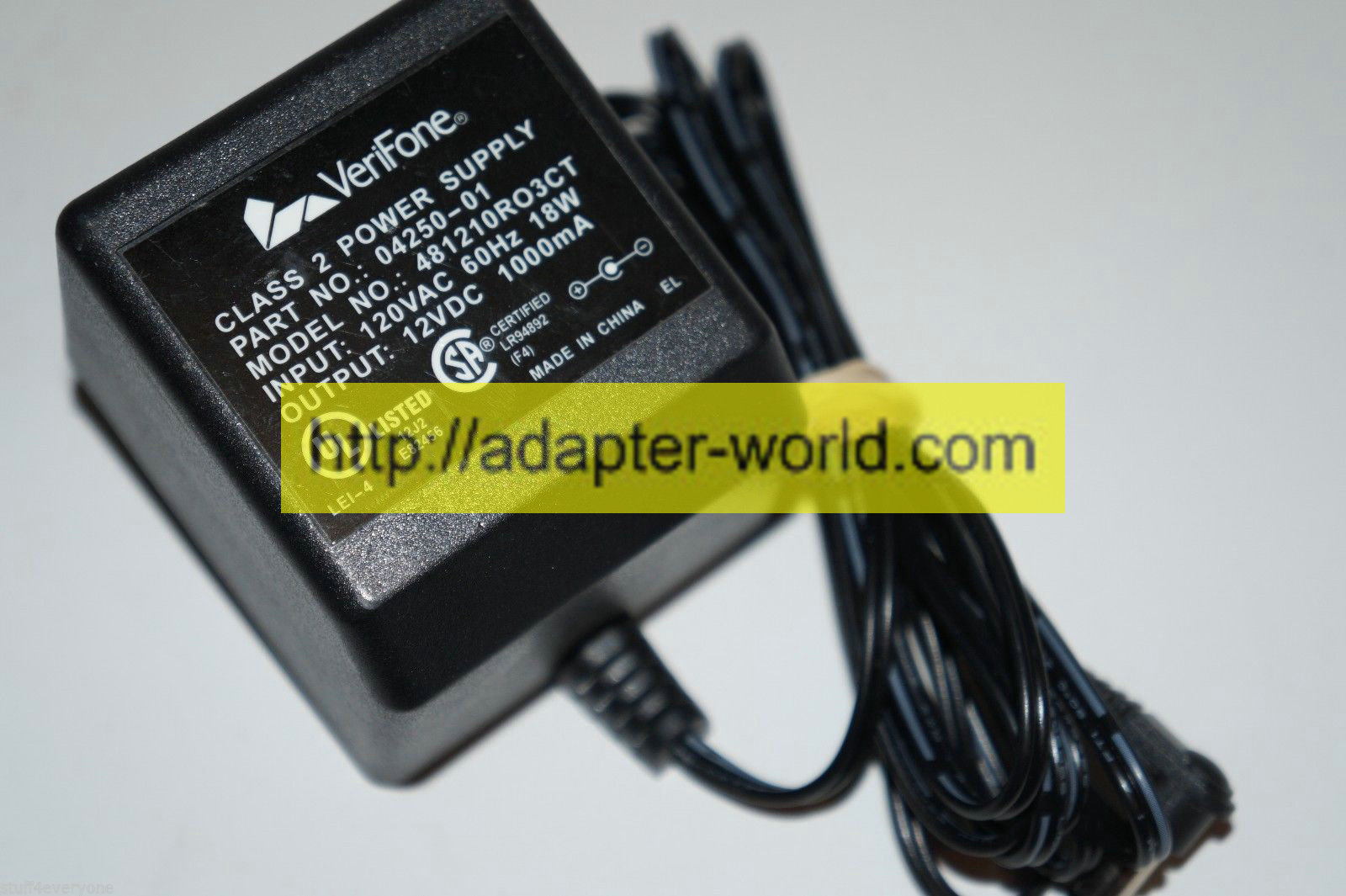 *100% Brand NEW* Verifone 481210RO3CT 04250-01 AC Adapter Wall Charger Power Supply Free shipping!